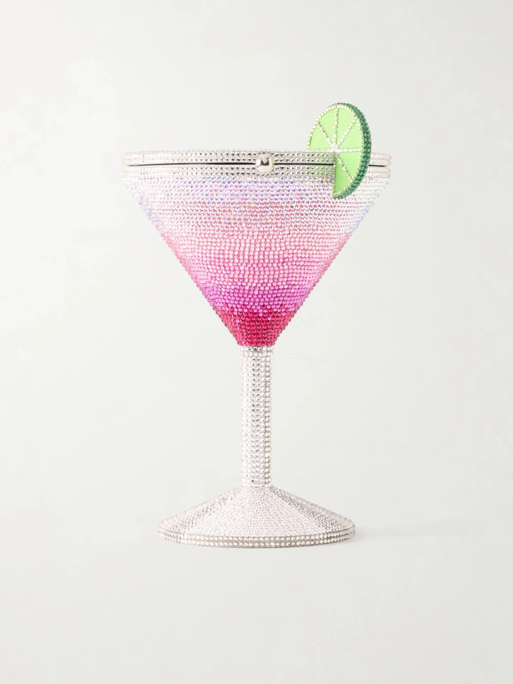 Judith Leiber Couture Cosmopolitan Crystal-embellished Silver-tone Clutch in pink