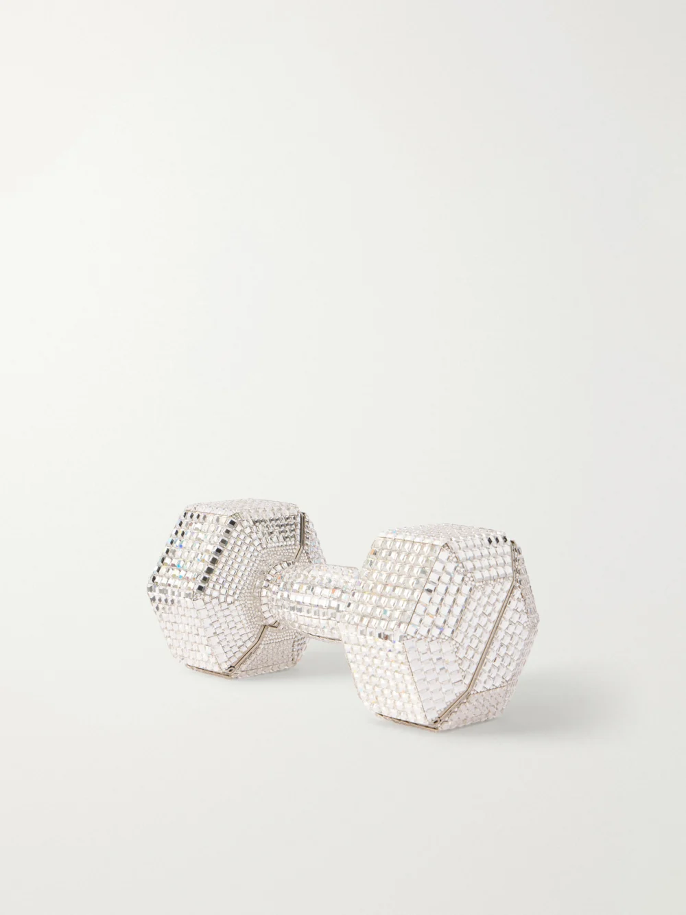 Back view of the Judith Leiber Couture Disco Crystal-embellished Silver-tone Clutch