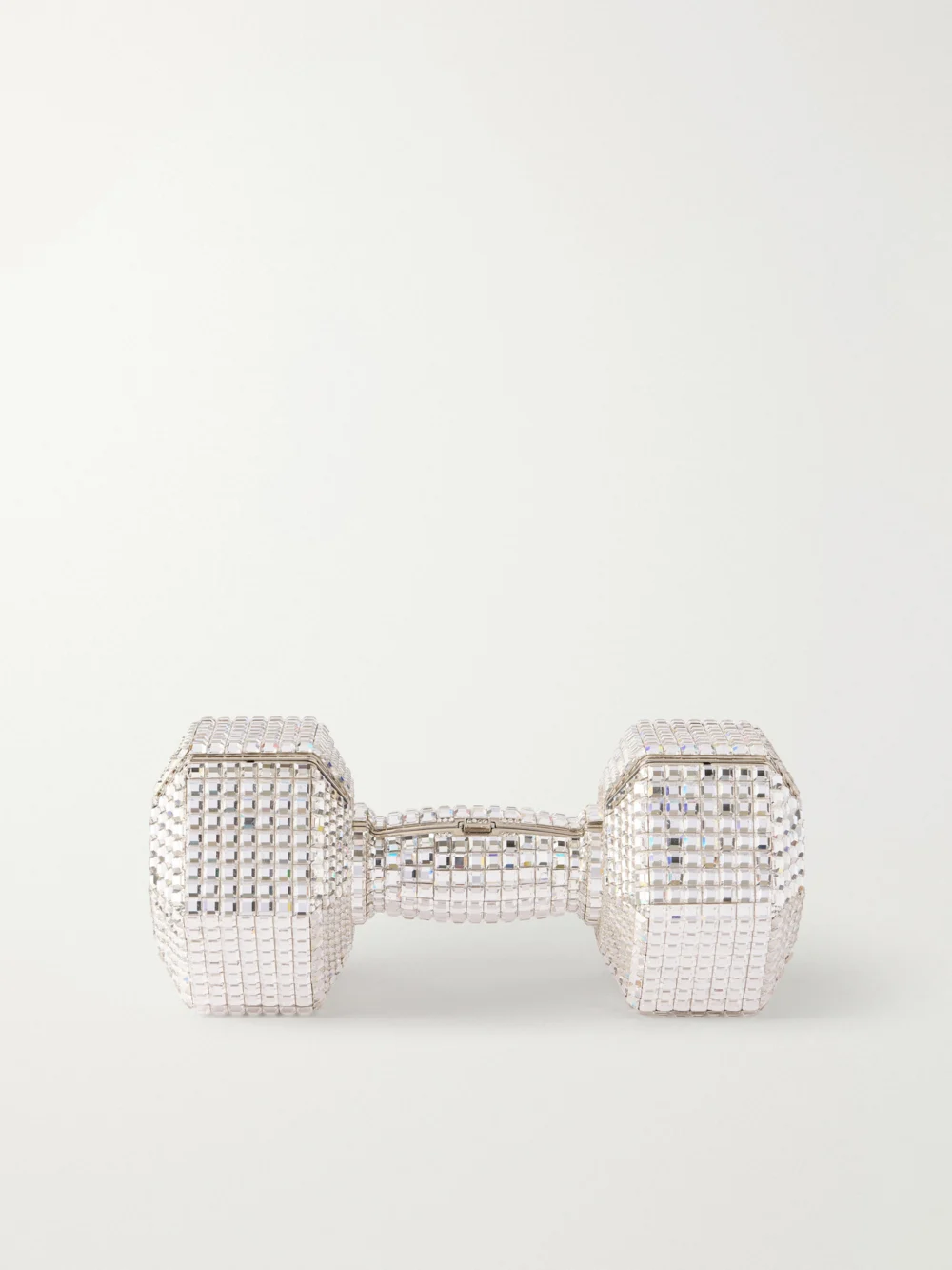 Judith Leiber Couture Disco Crystal-embellished Silver-tone Clutch