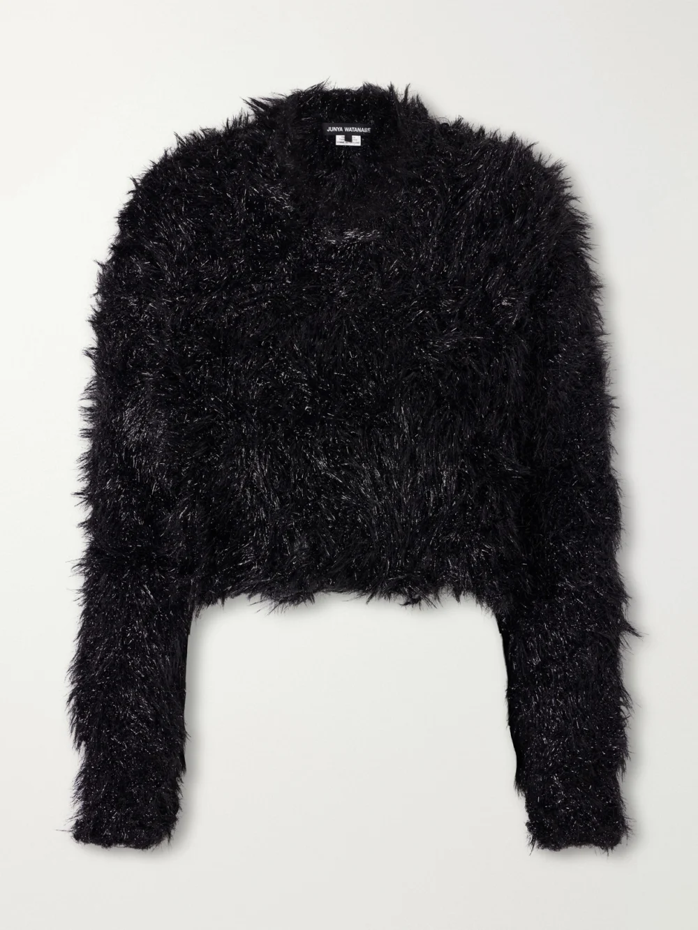 Junya Watanabe Distressed Plush Sweater in black