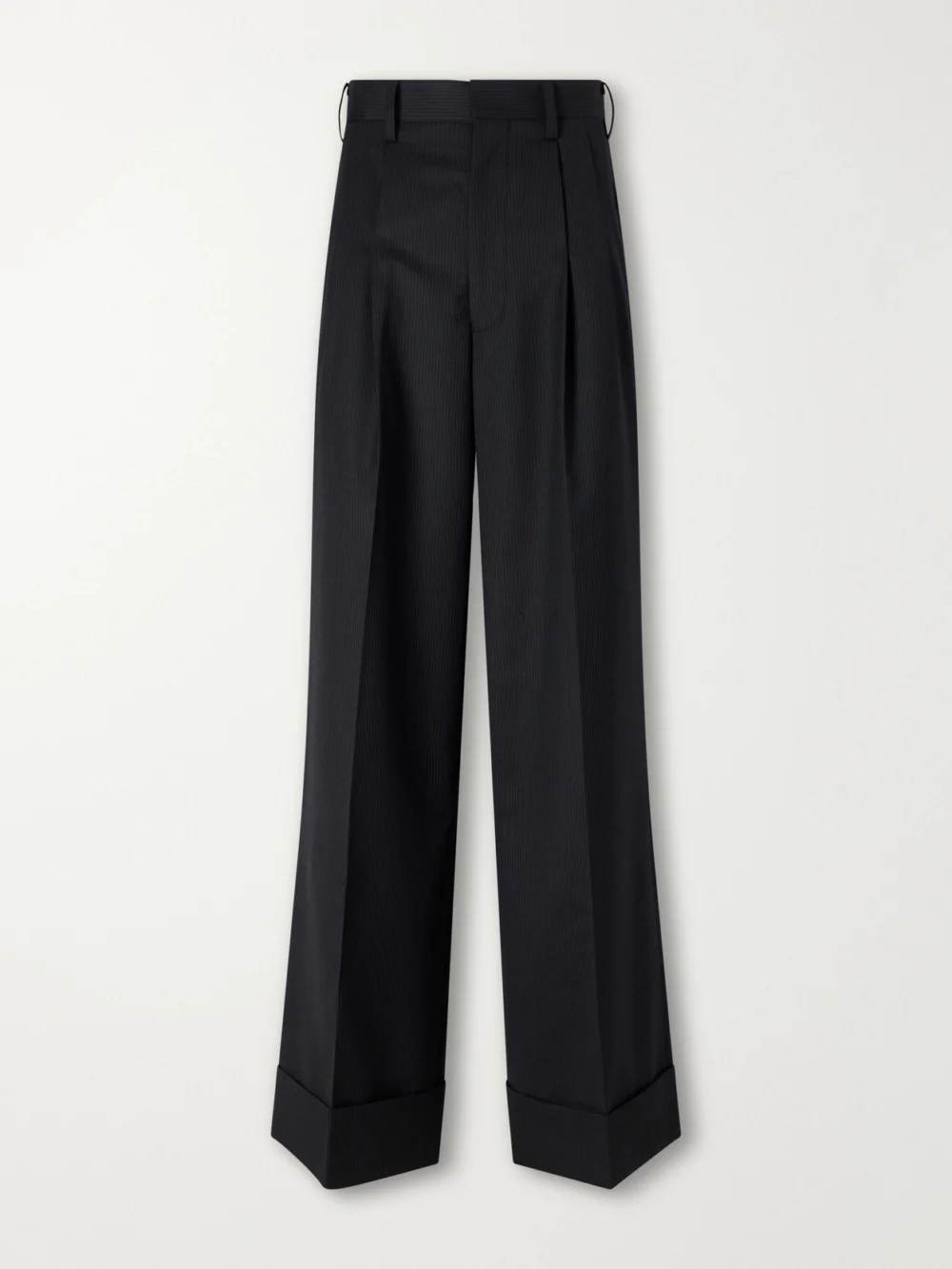 Junya Watanabe Pinstriped Wool-blend Wide-leg Pants in black