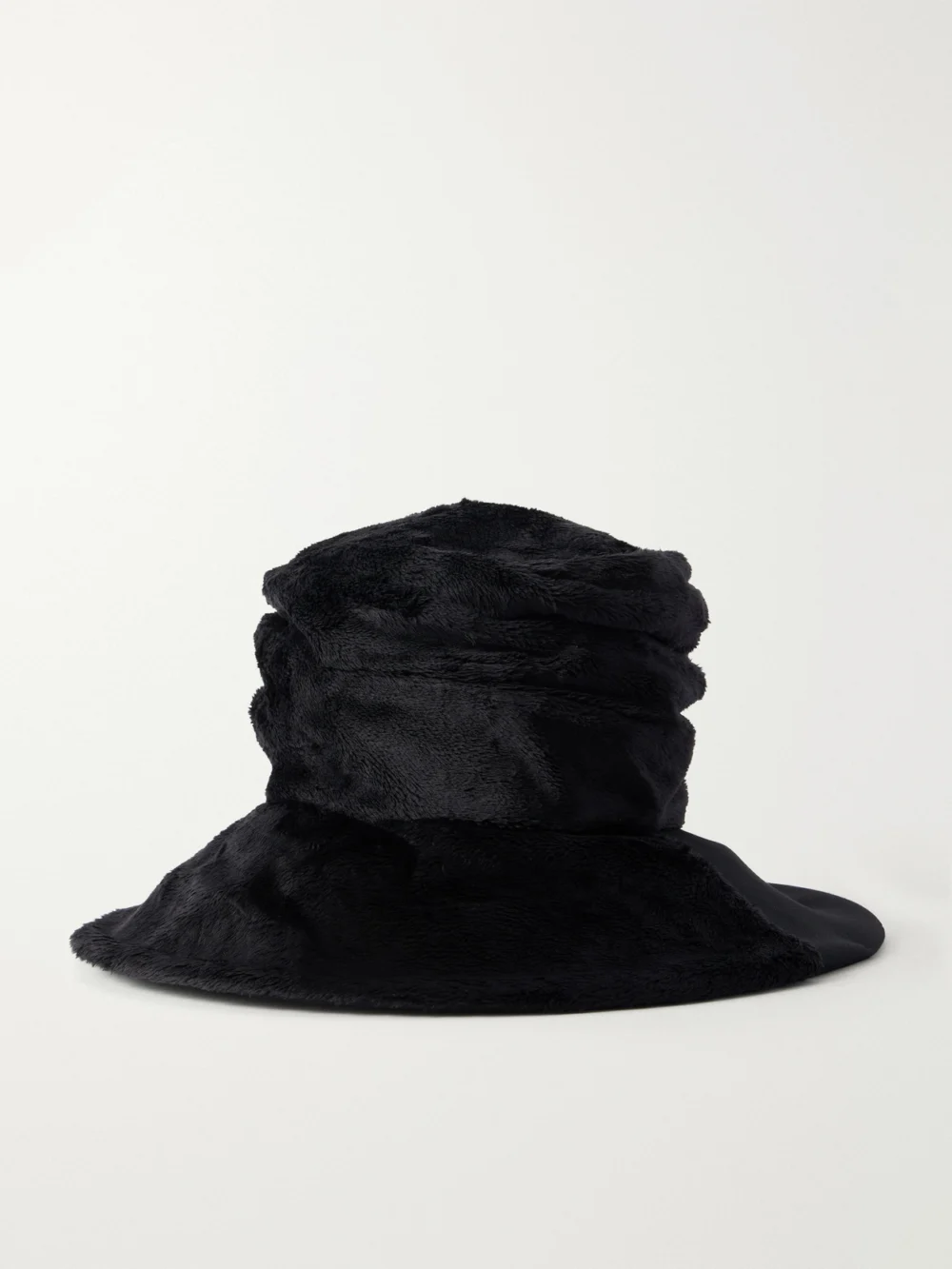 Back view of the Junya Watanabe Plush and Wool-gabardine Wide Brim Hat