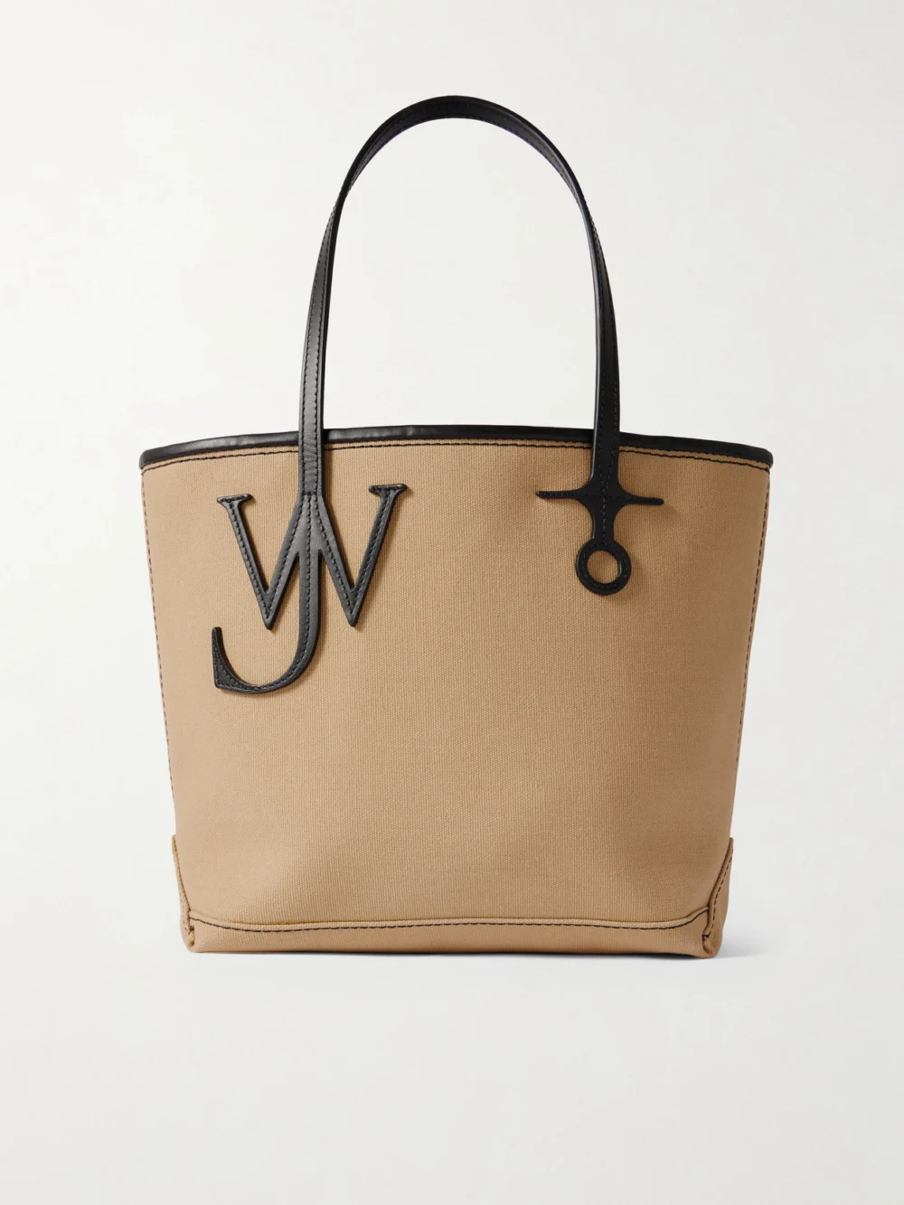 JW Anderson Anchor Small Leather-trimmed Canvas Tote in beige