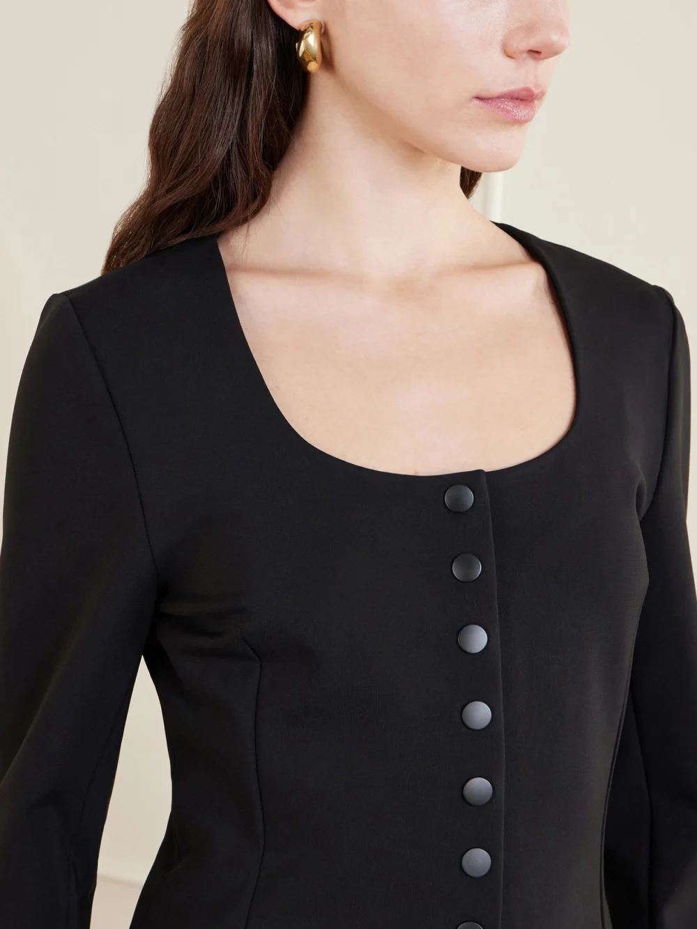 Close-up detail of the Kallmeyer Caitlin Knitted Jacket