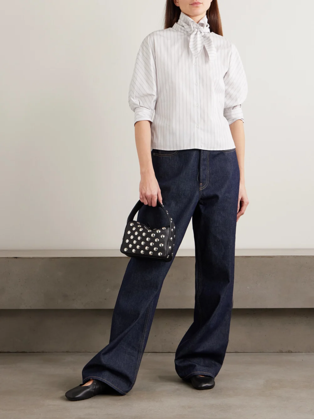 Kallmeyer Lilette Striped Cotton-poplin Shirt, worn by a model