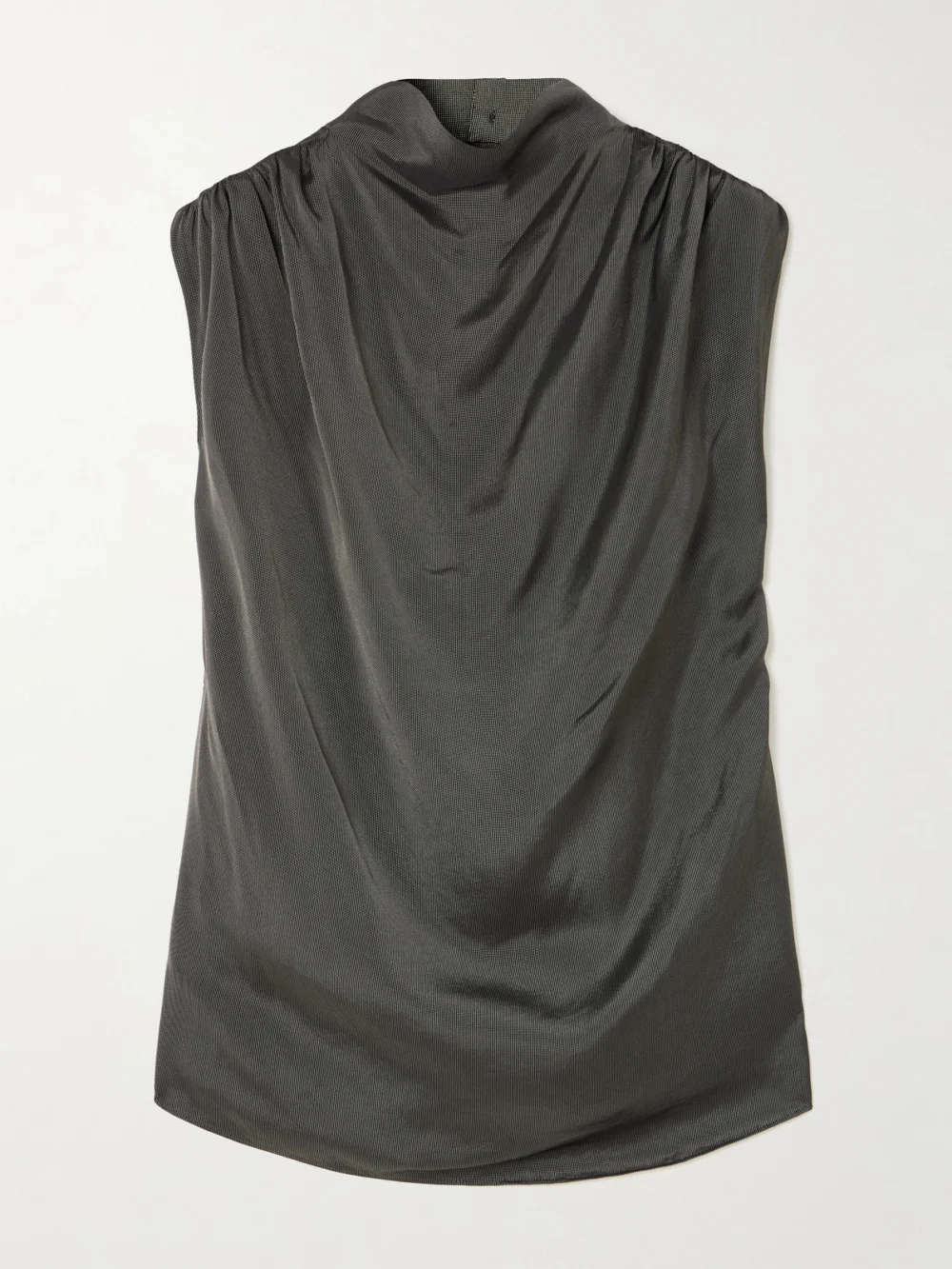 Kallmeyer Penny Draped Satin Top in gray