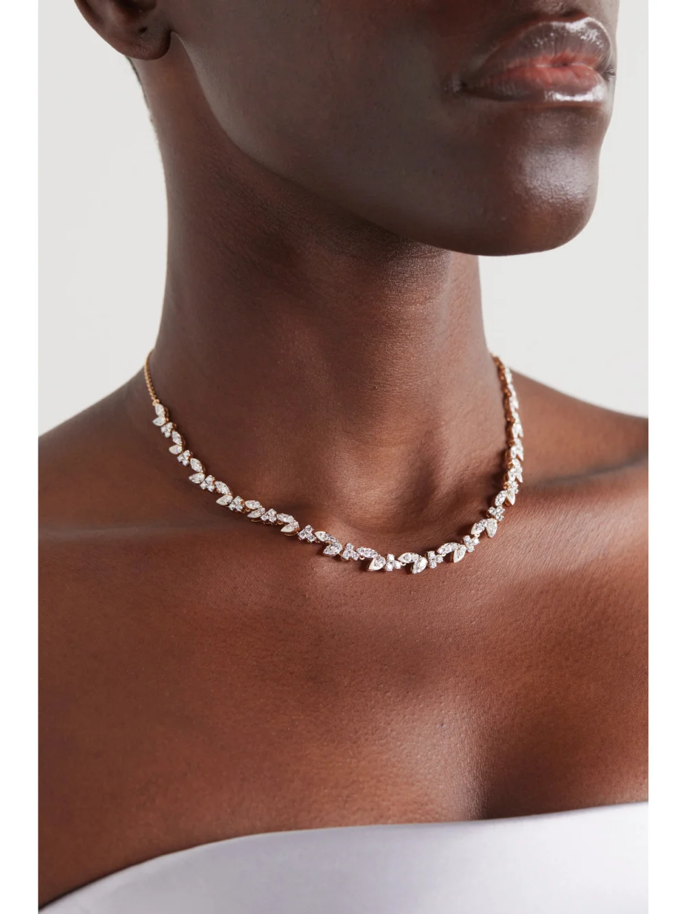 Kamyen 18-karat Gold Diamond Choker, styled view