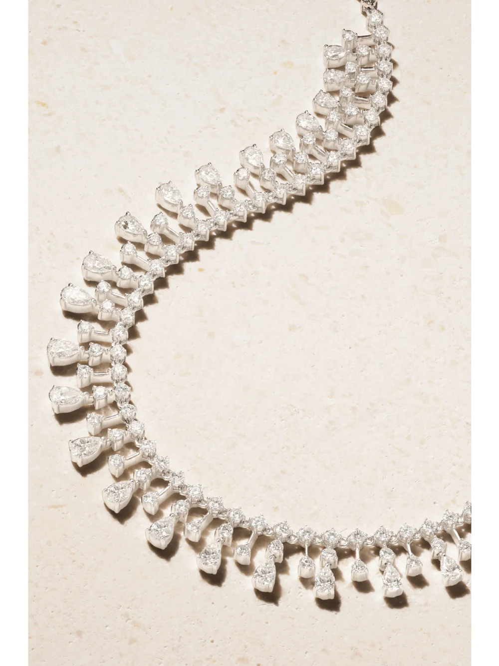 Close-up detail of the Kamyen The Classic 18-karat White Gold Diamond Choker