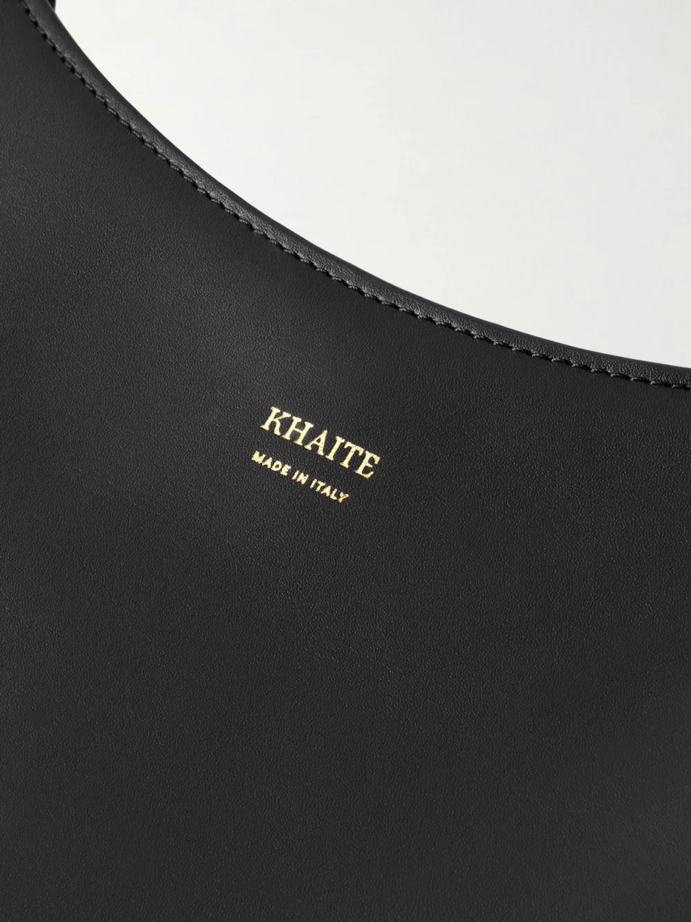 Close-up detail of the Khaite Joan Large Leather Tote