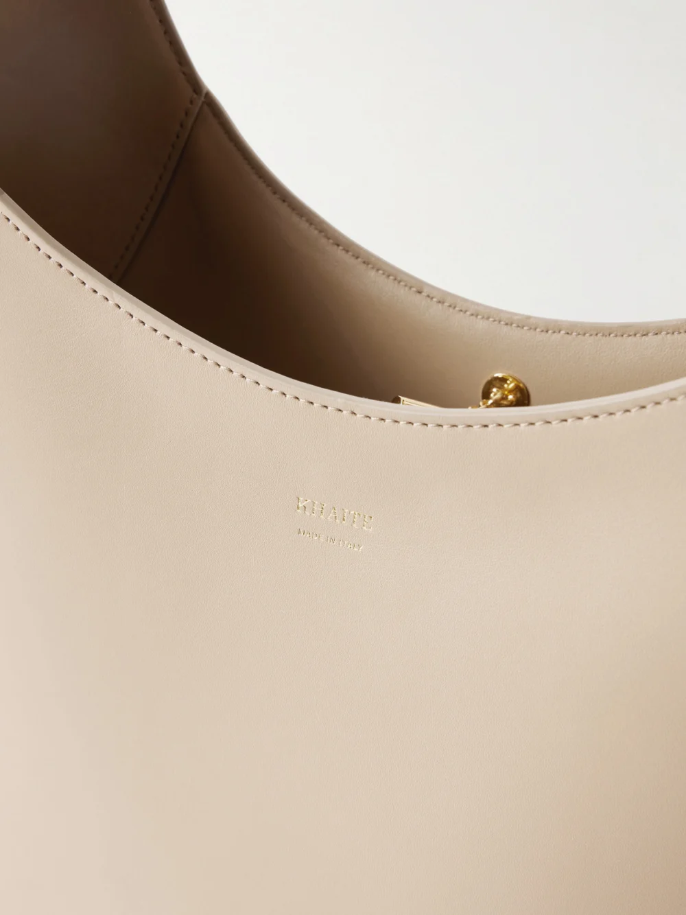 Close-up detail of the Khaite Joan Large Leather Tote