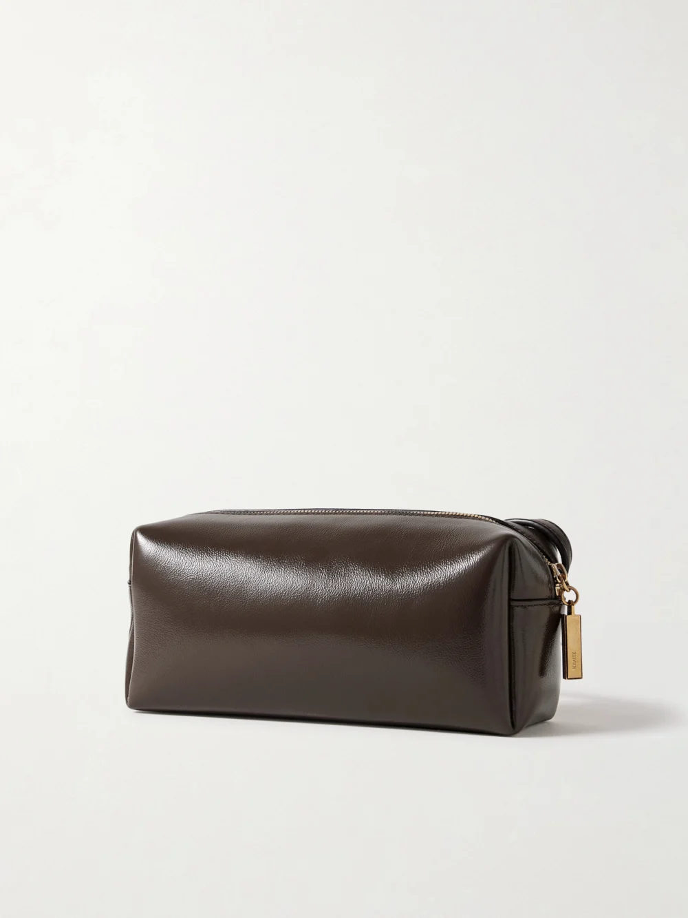 Back view of the Khaite Kye Glossed-leather Shoulder Bag