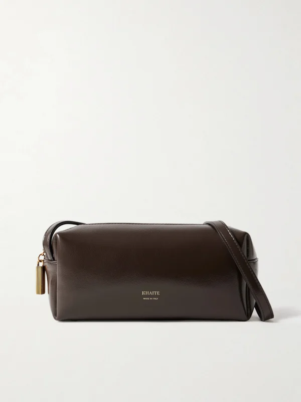 Khaite Kye Glossed-leather Shoulder Bag