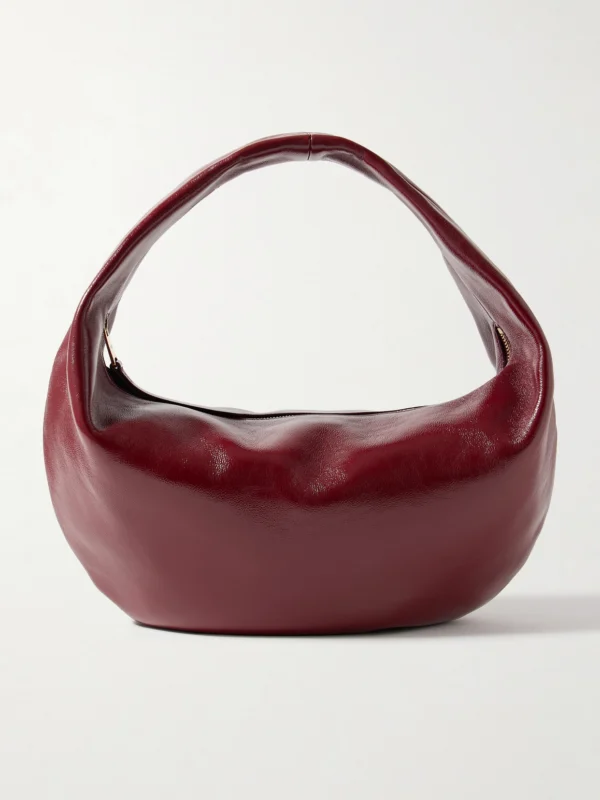 Khaite Olivia Medium Crinkled Patent-leather Top-handle Bag
