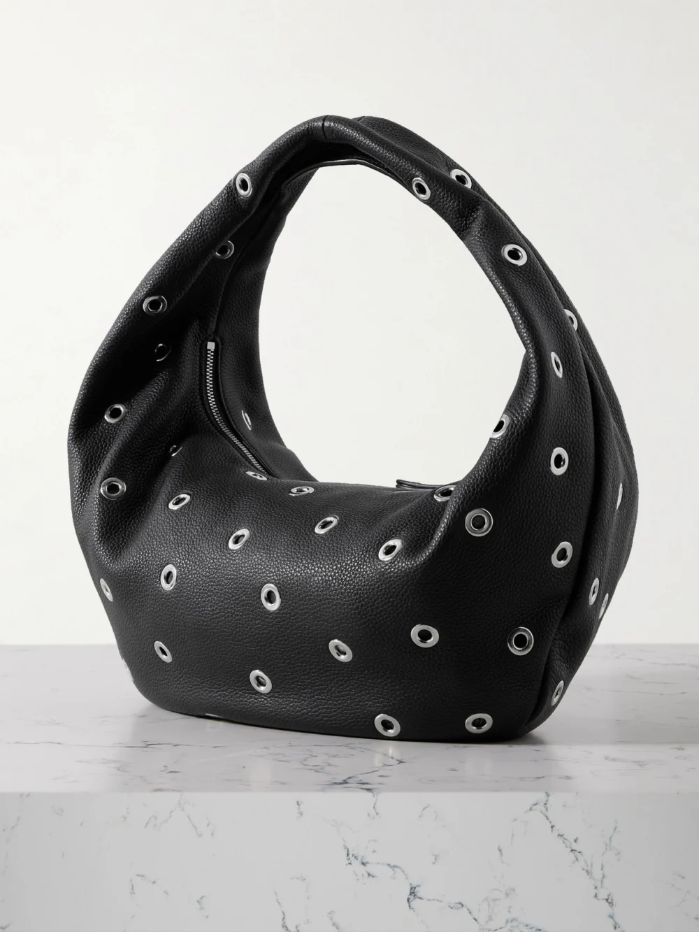 Back view of the Khaite Olivia Medium Embellished Textured-leather Tote