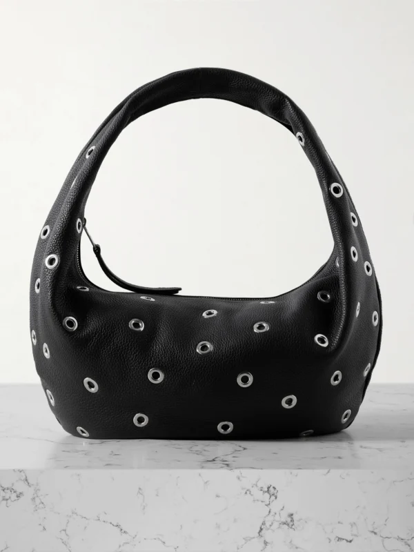 Khaite Olivia Medium Embellished Textured-leather Tote