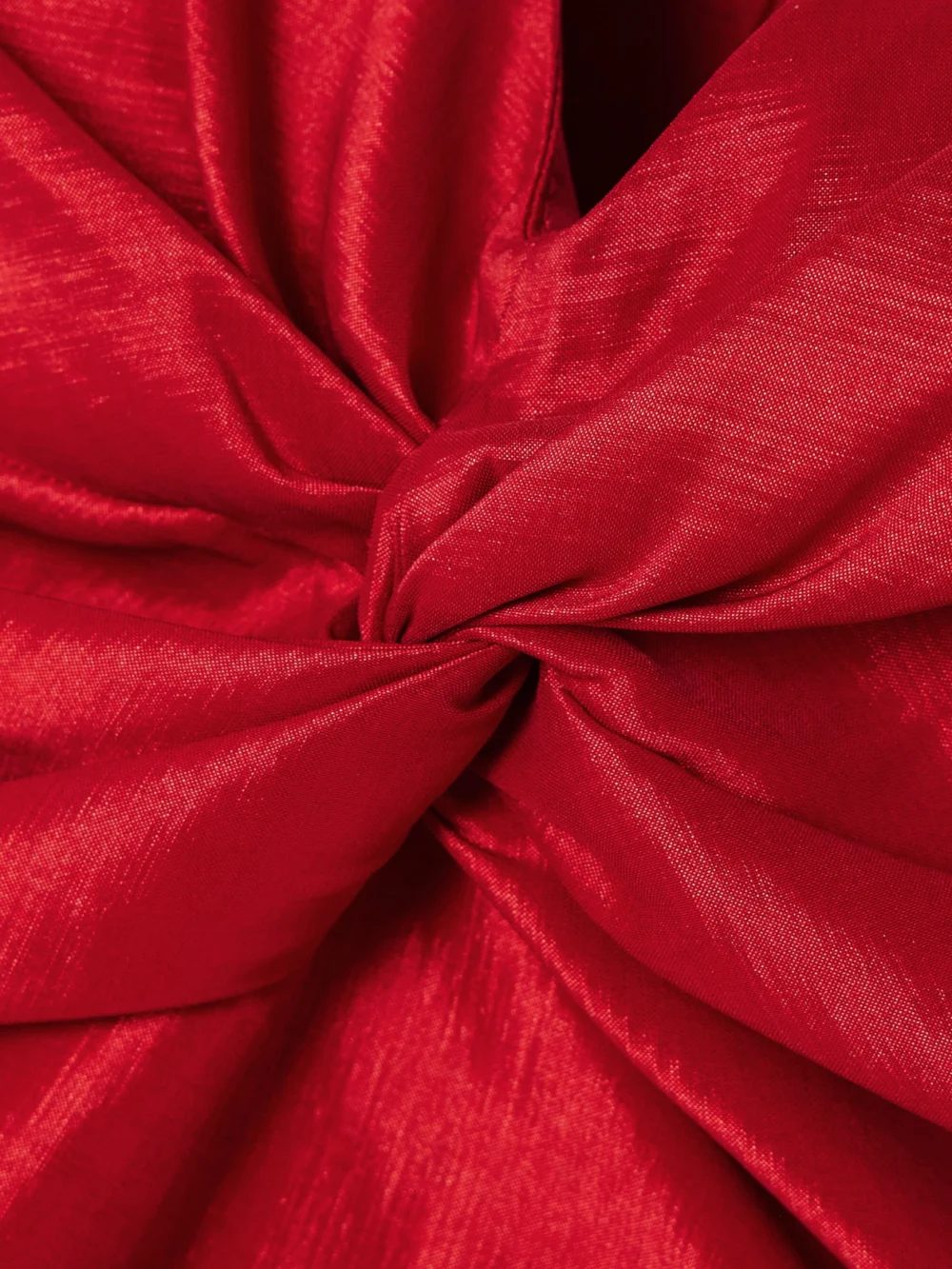 Close-up detail of the Kika Vargas Fiona Strapless Twisted Taffeta Mini Dress