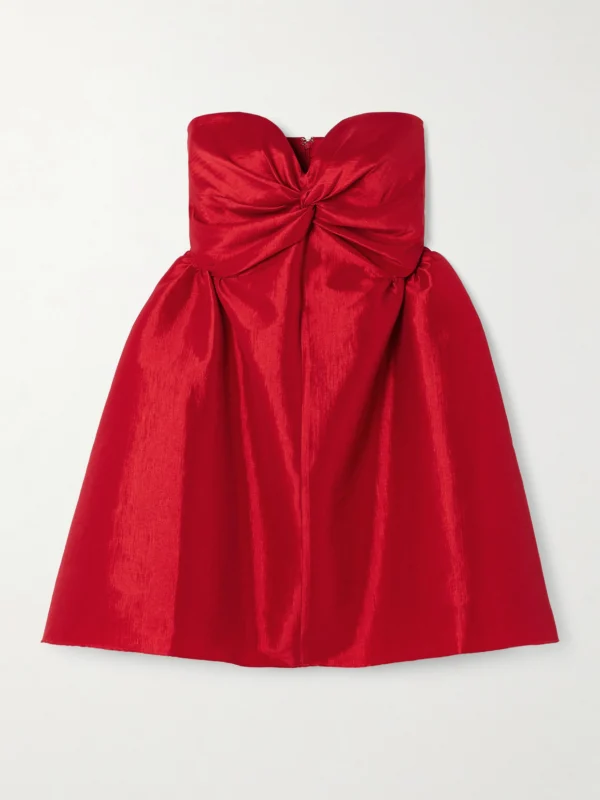 Kika Vargas Fiona Strapless Twisted Taffeta Mini Dress