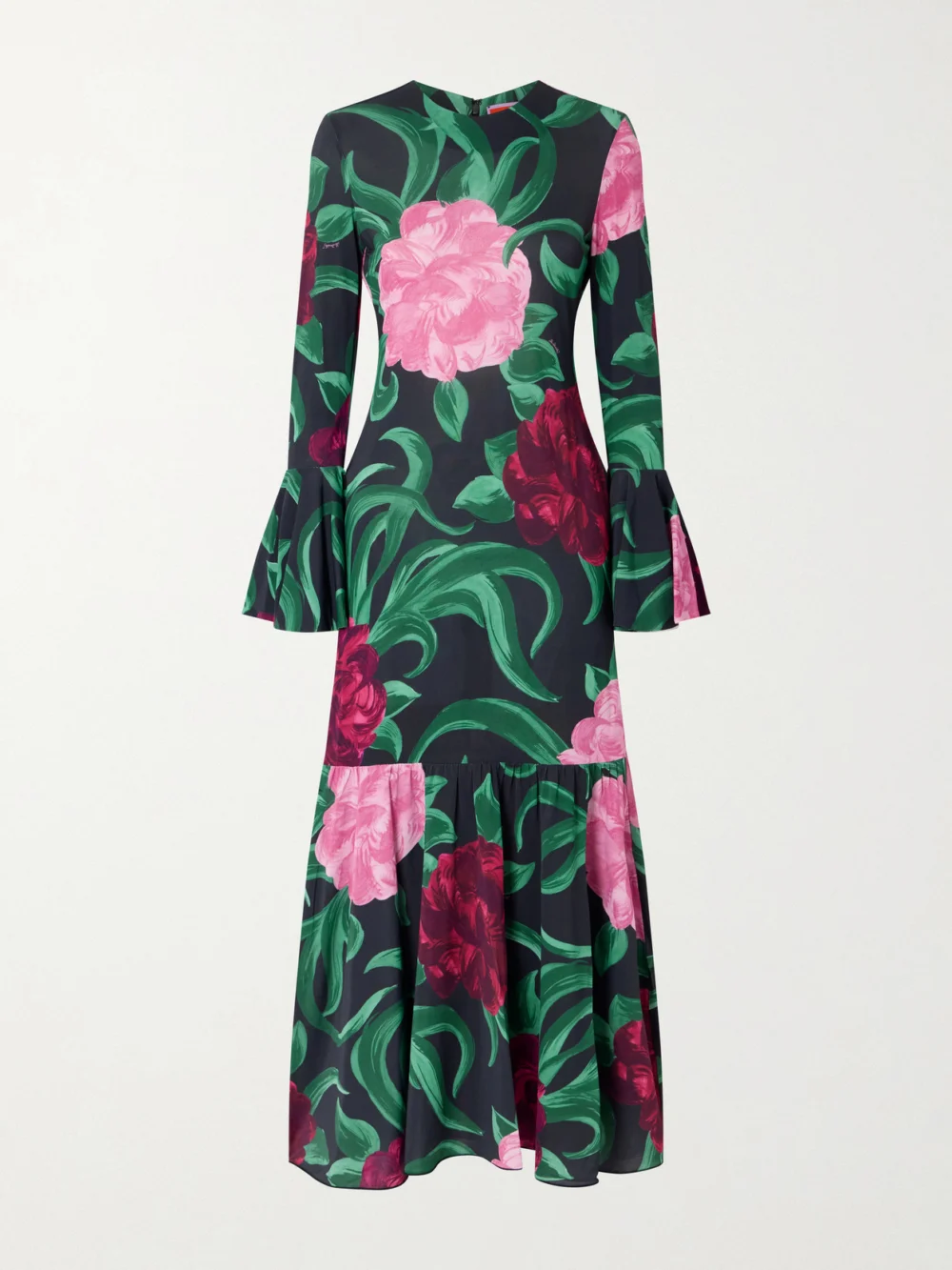 La DoubleJ Alba Floral-print Stretch-jersey Maxi Dress in green