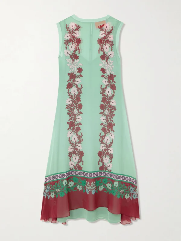 La DoubleJ Maria Printed Silk Midi Dress