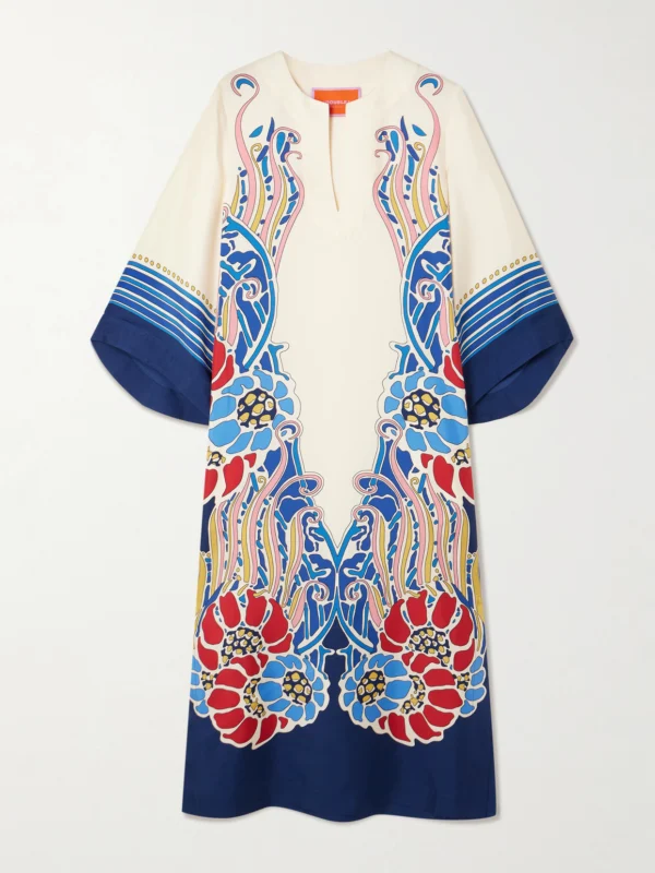 La DoubleJ Printed Silk-twill Midi Dress