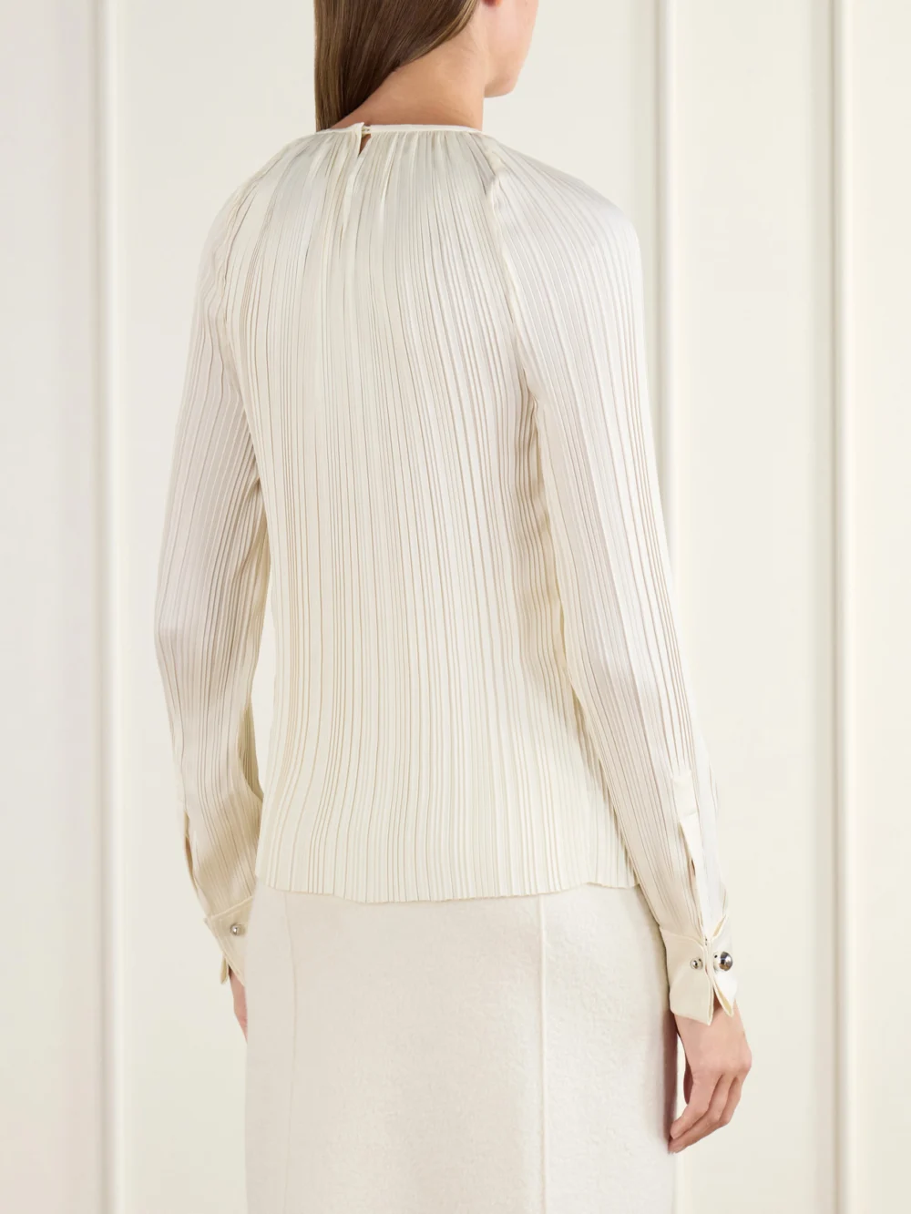 Back view of the Lanvin Pleated Charmeuse Blouse