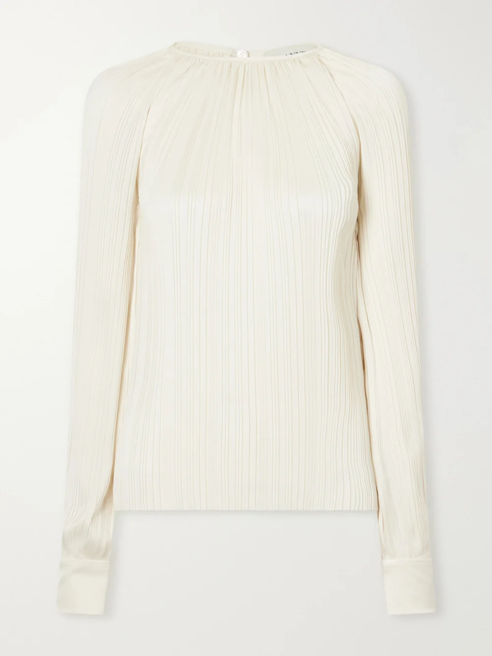Lanvin Pleated Charmeuse Blouse in white