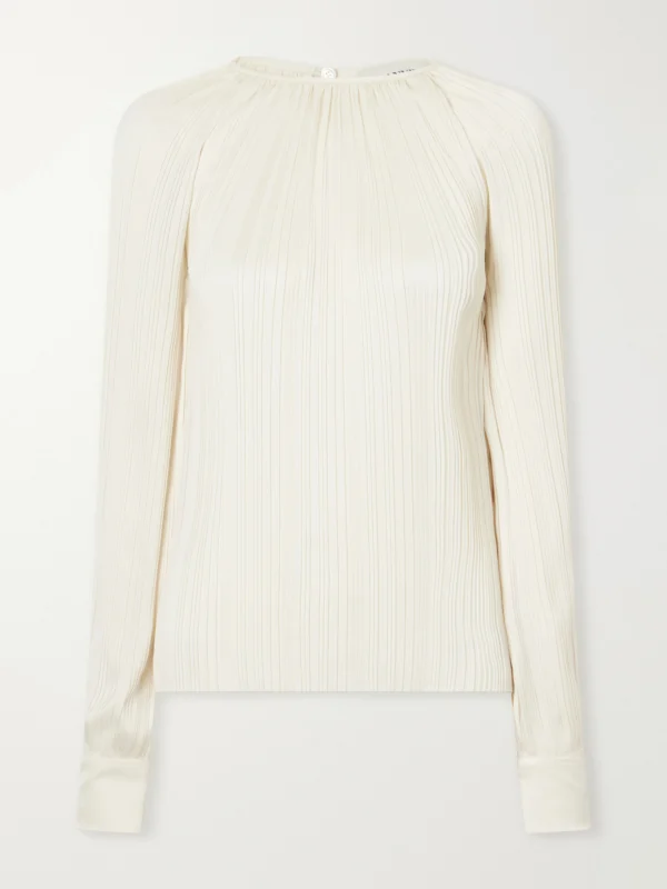 Lanvin Pleated Charmeuse Blouse