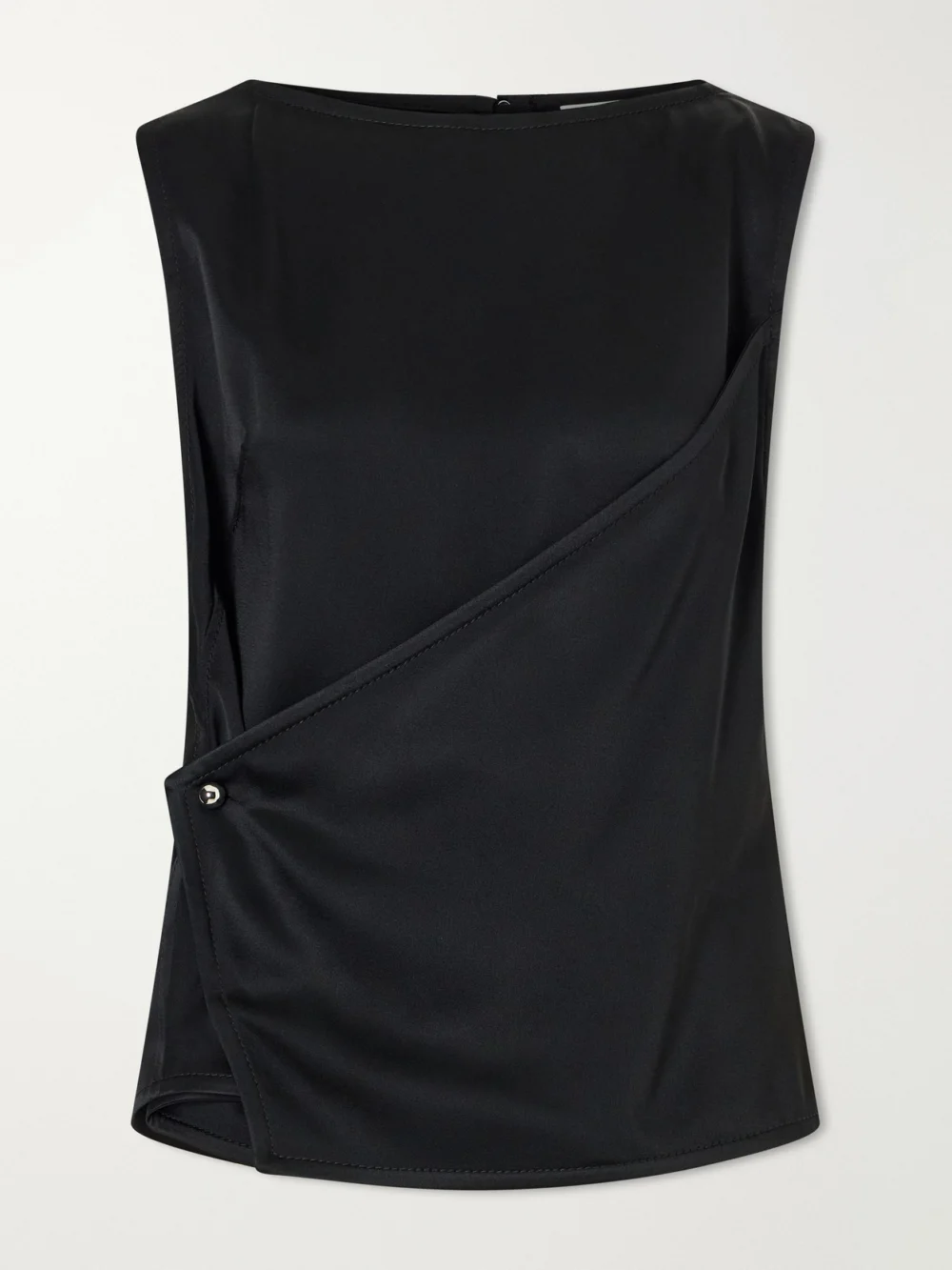 Lanvin Satin Wrap Top in black