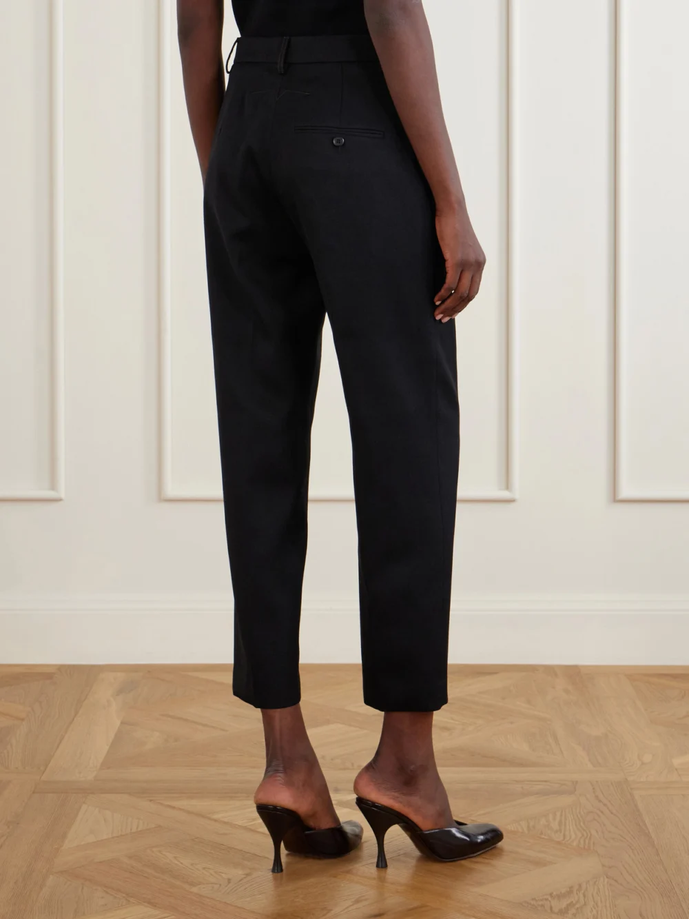 Back view of the Lanvin Wool High-rise Straight-leg Pants