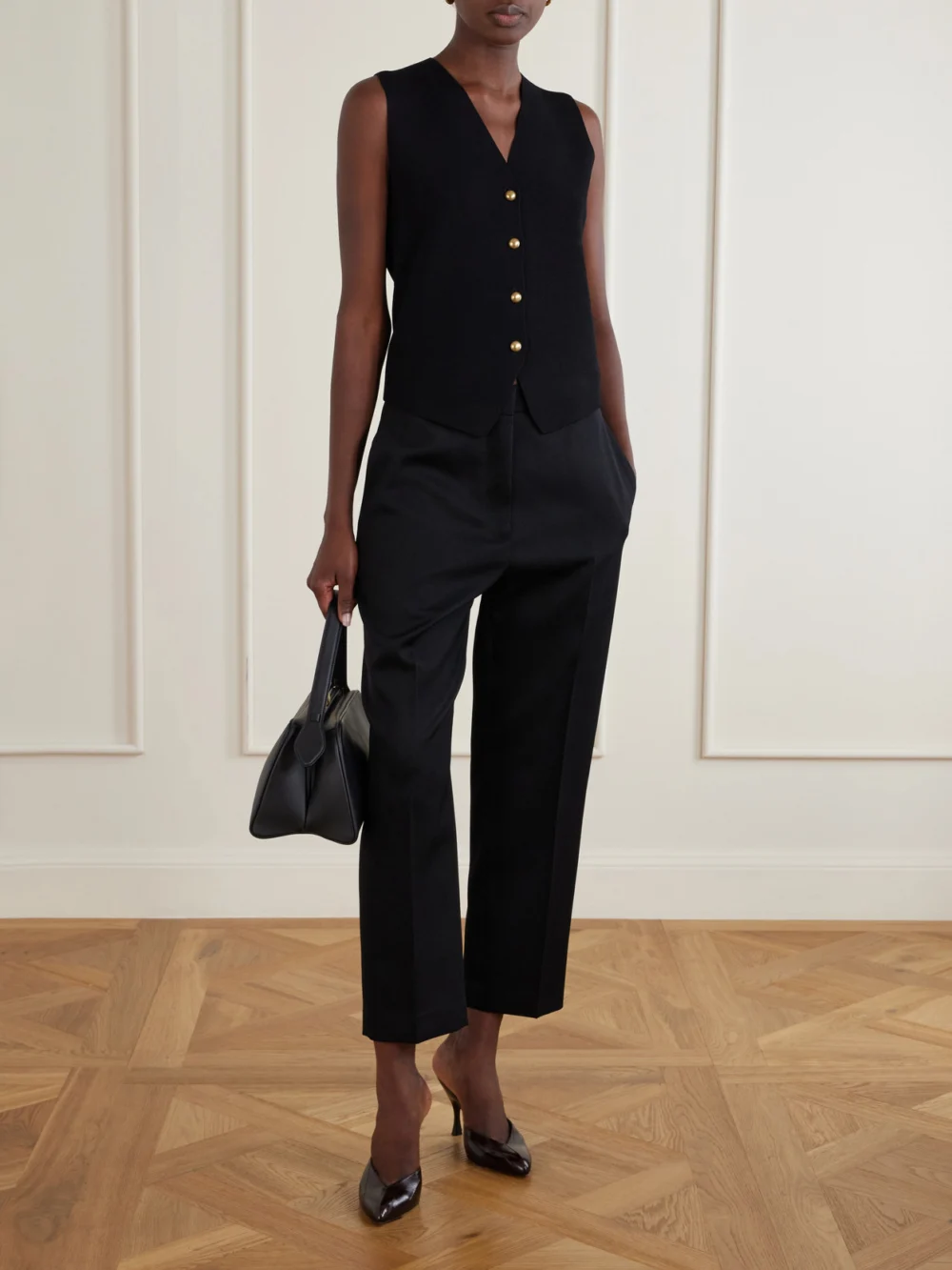 Lanvin Wool High-rise Straight-leg Pants, worn by a model