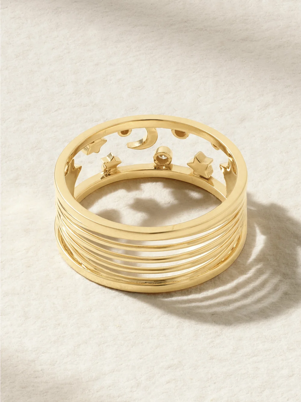 Back view of the L'Atelier Nawbar Starry 18-karat Gold Diamond Ring