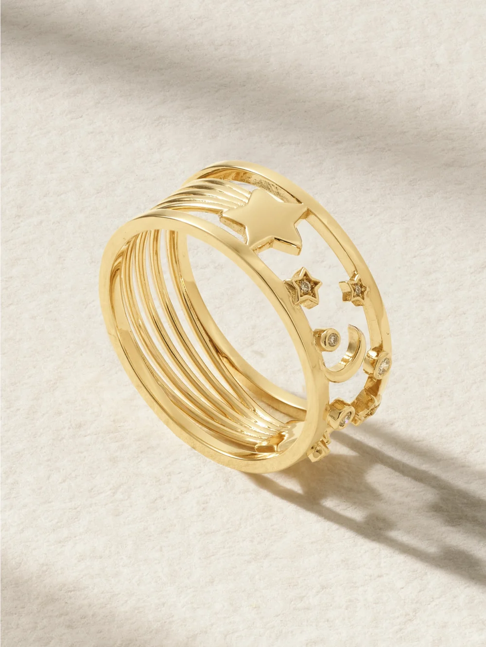 L'Atelier Nawbar Starry 18-karat Gold Diamond Ring in 7