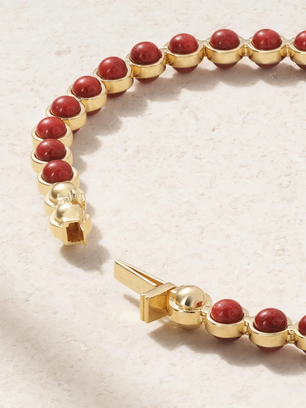 Back view of the L'Atelier Nawbar The Atom 18-karat Gold, Diamond and Enamel Tennis Bracelet