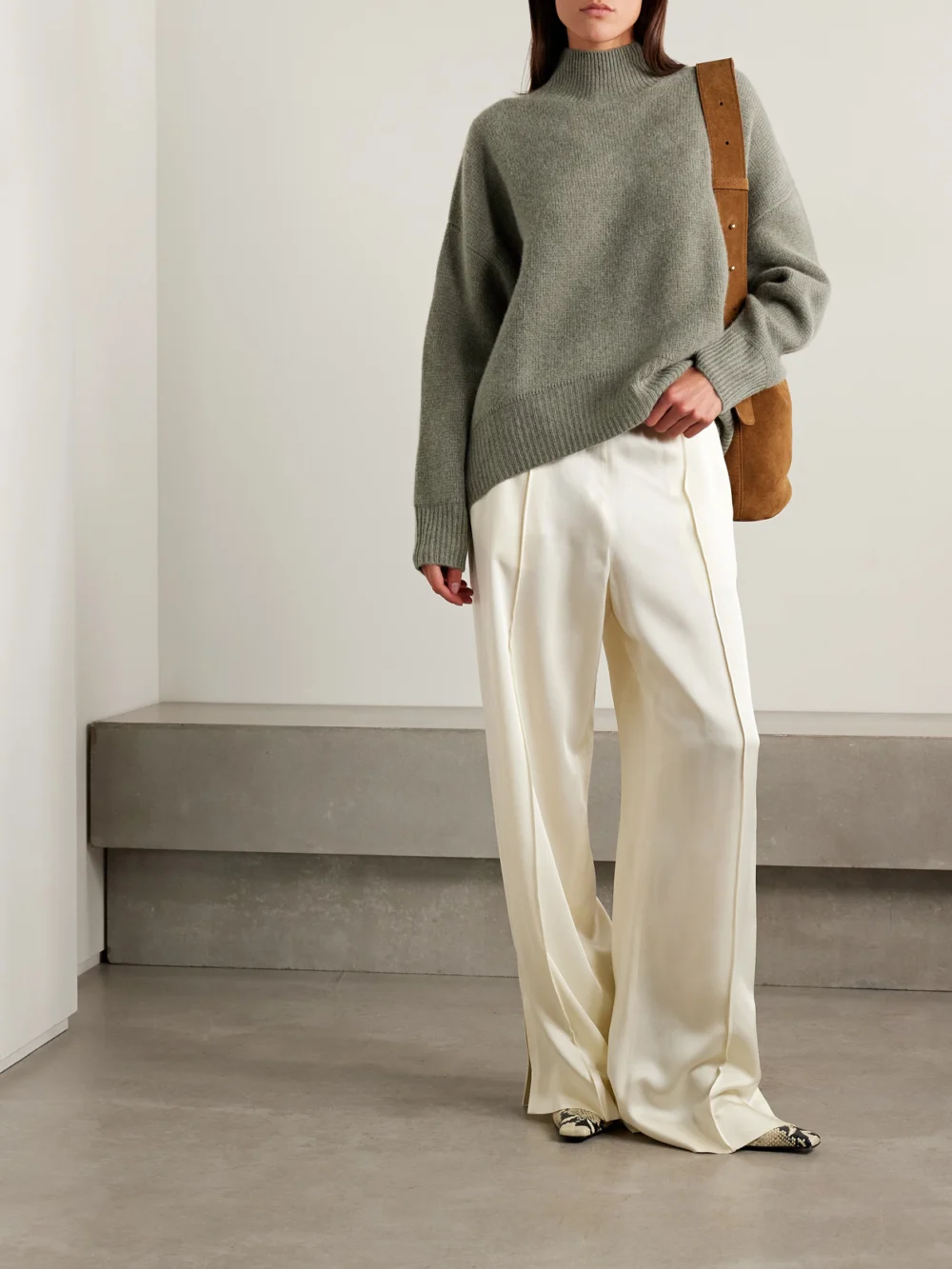 Le Kasha Nantes Organic Cashmere Turtleneck Sweater, worn by a model