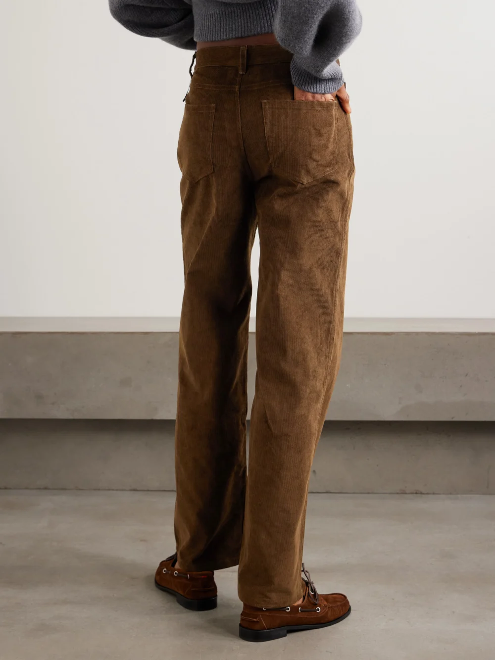 Back view of the Le Kasha Vicence Cotton-corduroy Wide-leg Pants