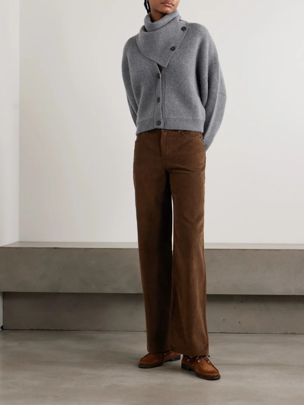 Le Kasha Vicence Cotton-corduroy Wide-leg Pants, worn by a model