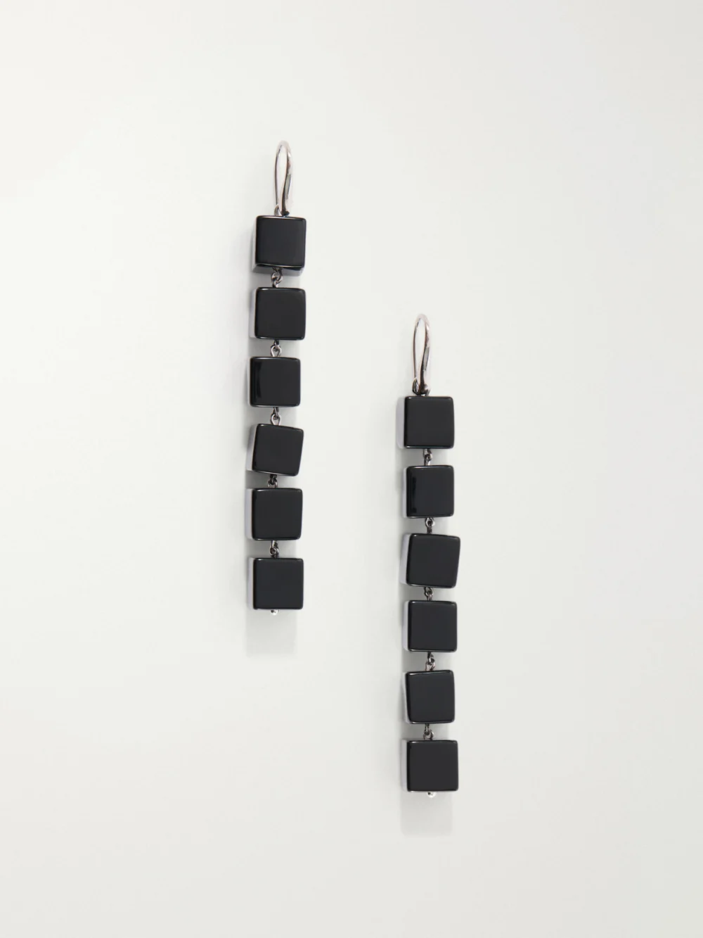 Le Sundial Tina Sterling Silver Onyx Earrings in black