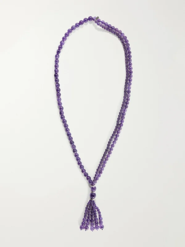 Le Sundial Venice Opera Tasseled Sterling Silver Amerthyst Necklace