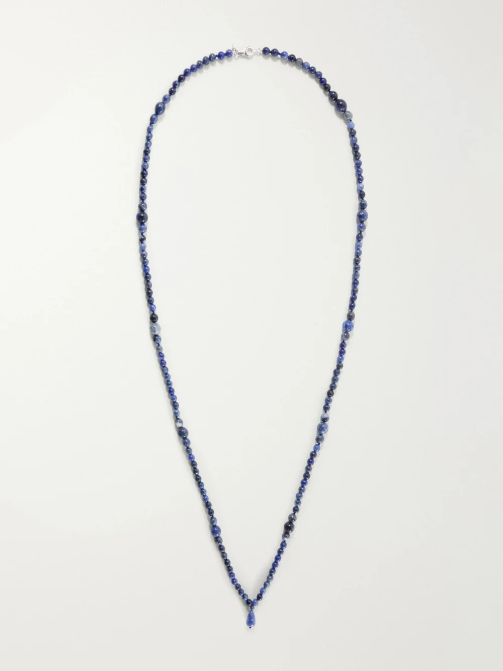 Le Sundial Wave Sterling Silver and Sodalite Beaded Necklace in blue