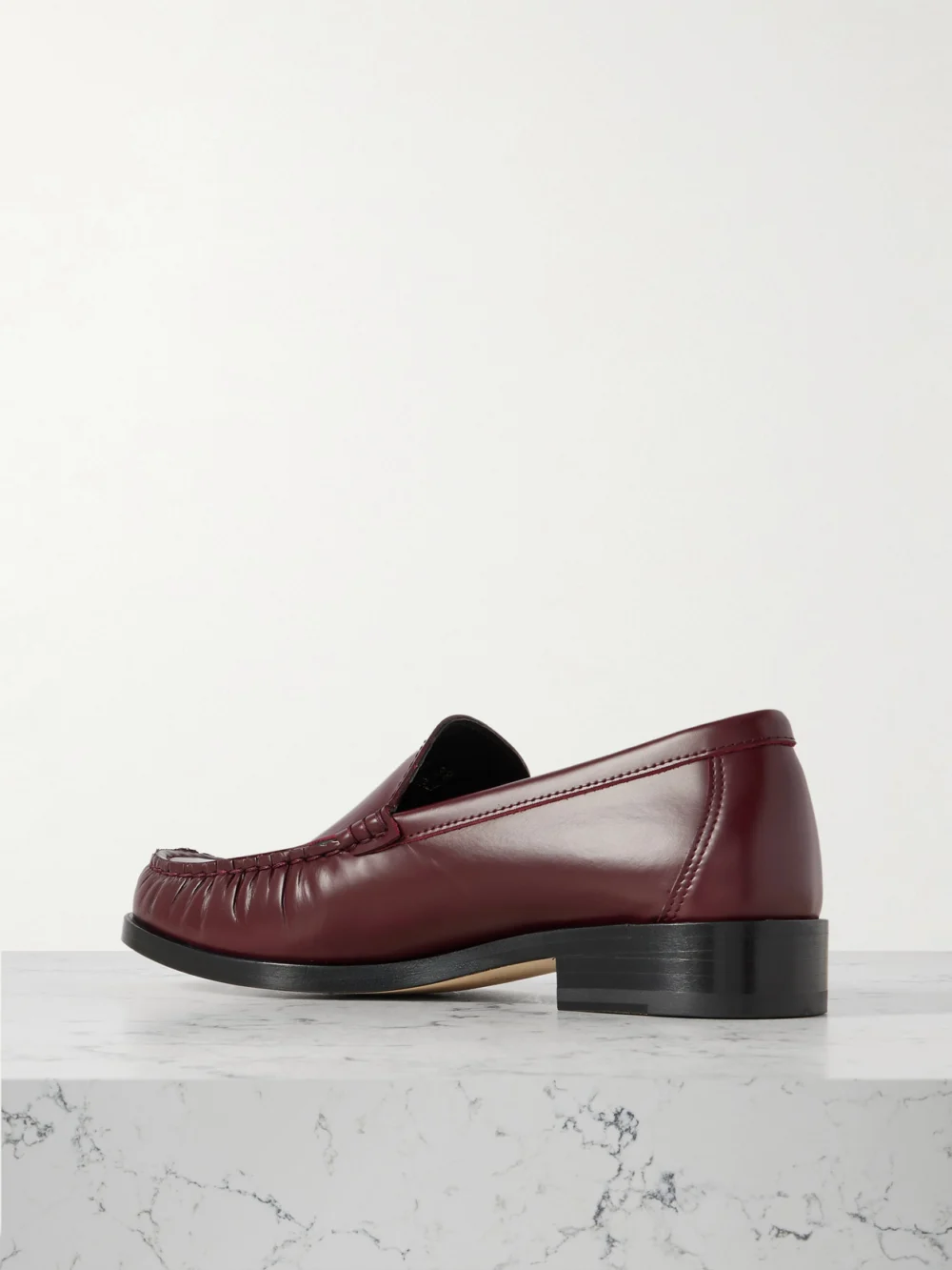 Back view of the Legres 67 Ruched Leather Loafers
