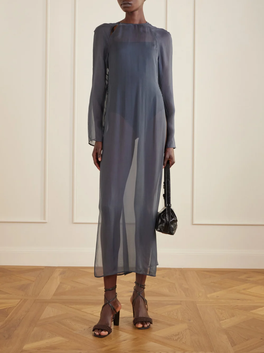 Lemaire Beaded Leather Sandals, styled view