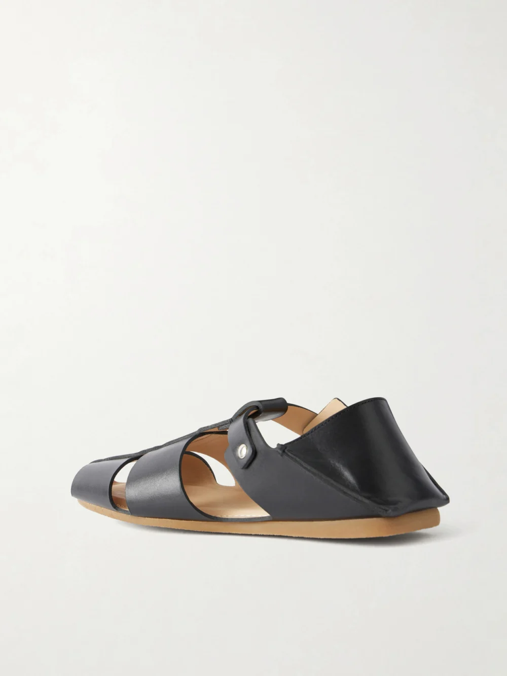 Back view of the Lemaire Fisherman Leather Sandals