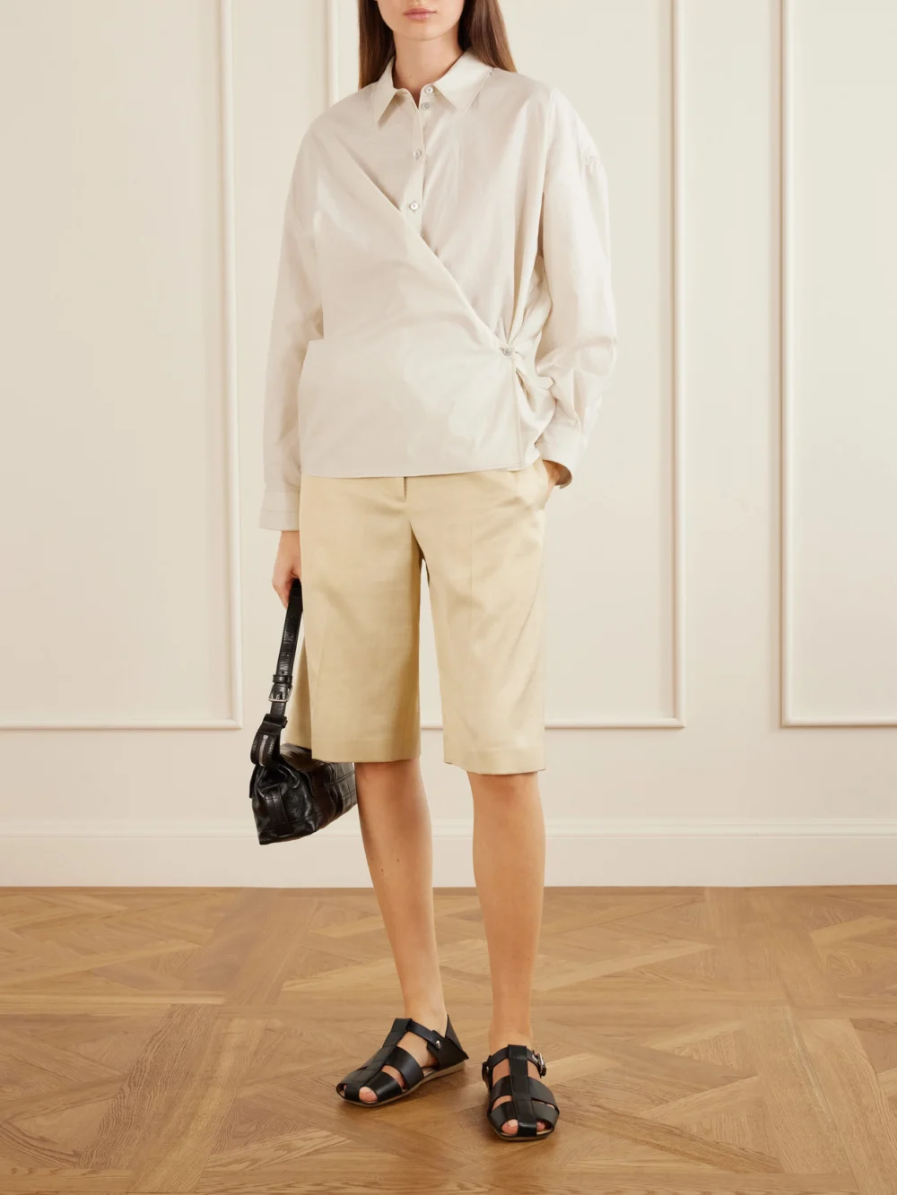 Lemaire Fisherman Leather Sandals, styled view