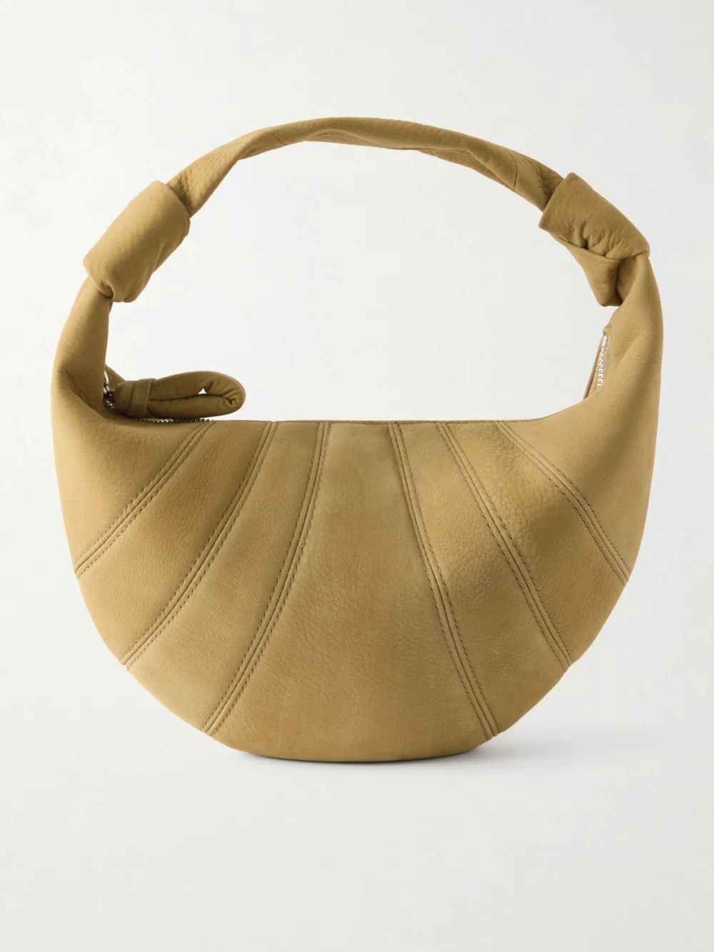Lemaire Fortune Croissant Mini Leather Shoulder Bag in taupe