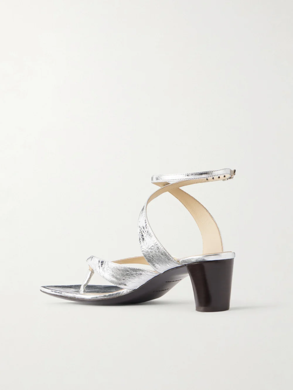 Back view of the Lemaire Tong 50 Metallic-leather Sandals