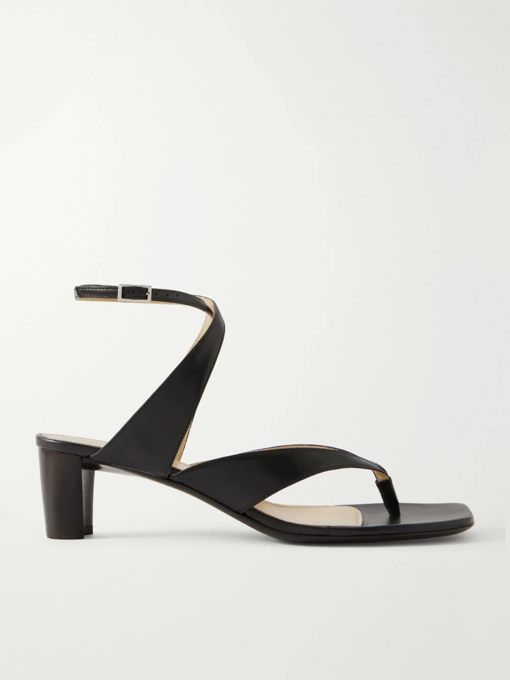 Lemaire Tong Leather Sandals in black