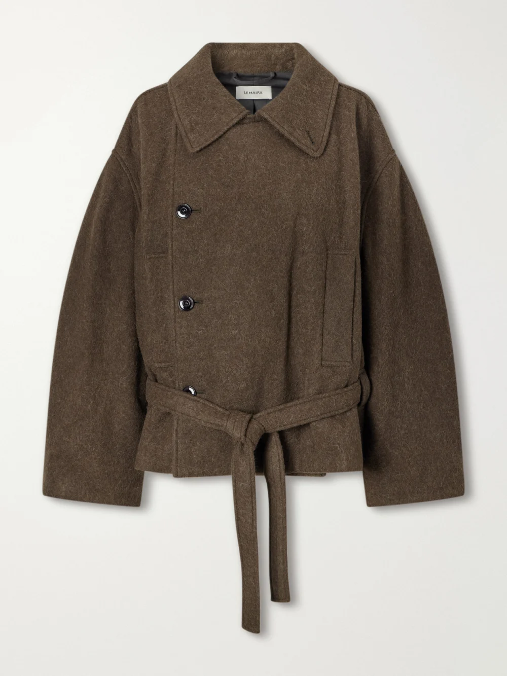 Lemaire Wool and Alpaca-blend Coat in brown