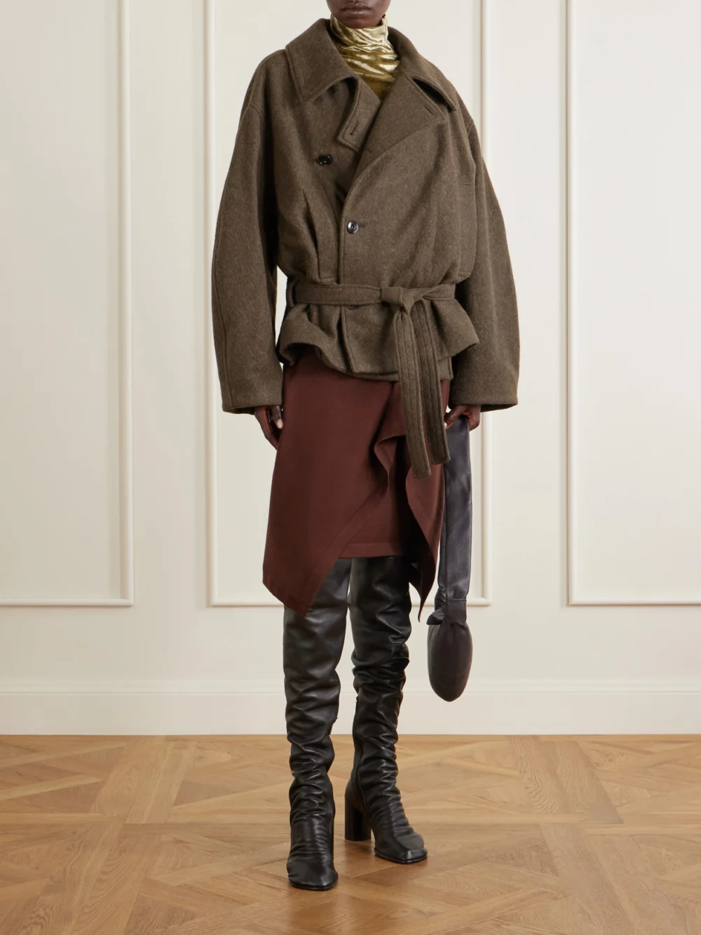 Lemaire Wool and Alpaca-blend Coat, worn by a model