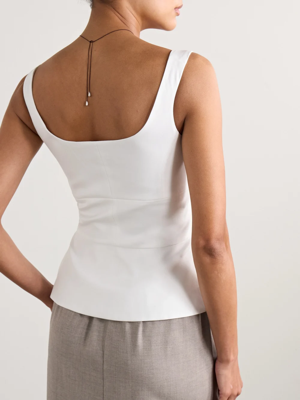 Back view of the Liberowe Cotton-poplin Peplum Top