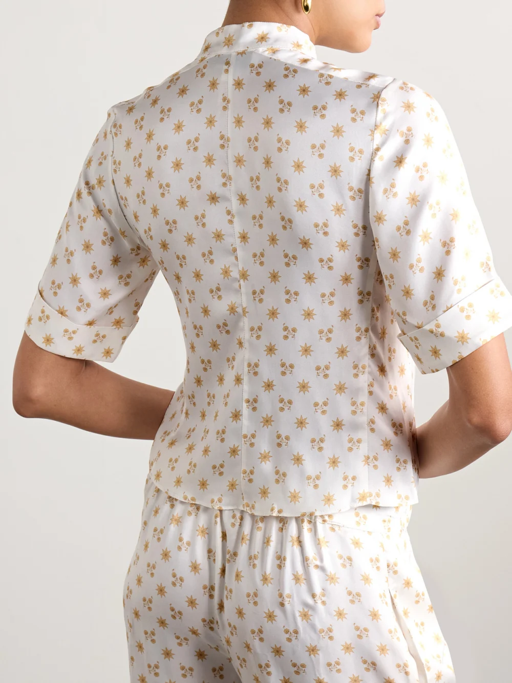 Back view of the Liberowe Josette Floral-print Twill Shirt
